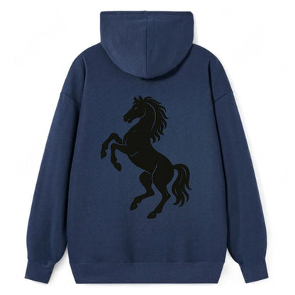 Stallion rearing on hind legs - Classic Pullover Hoodie - Navy