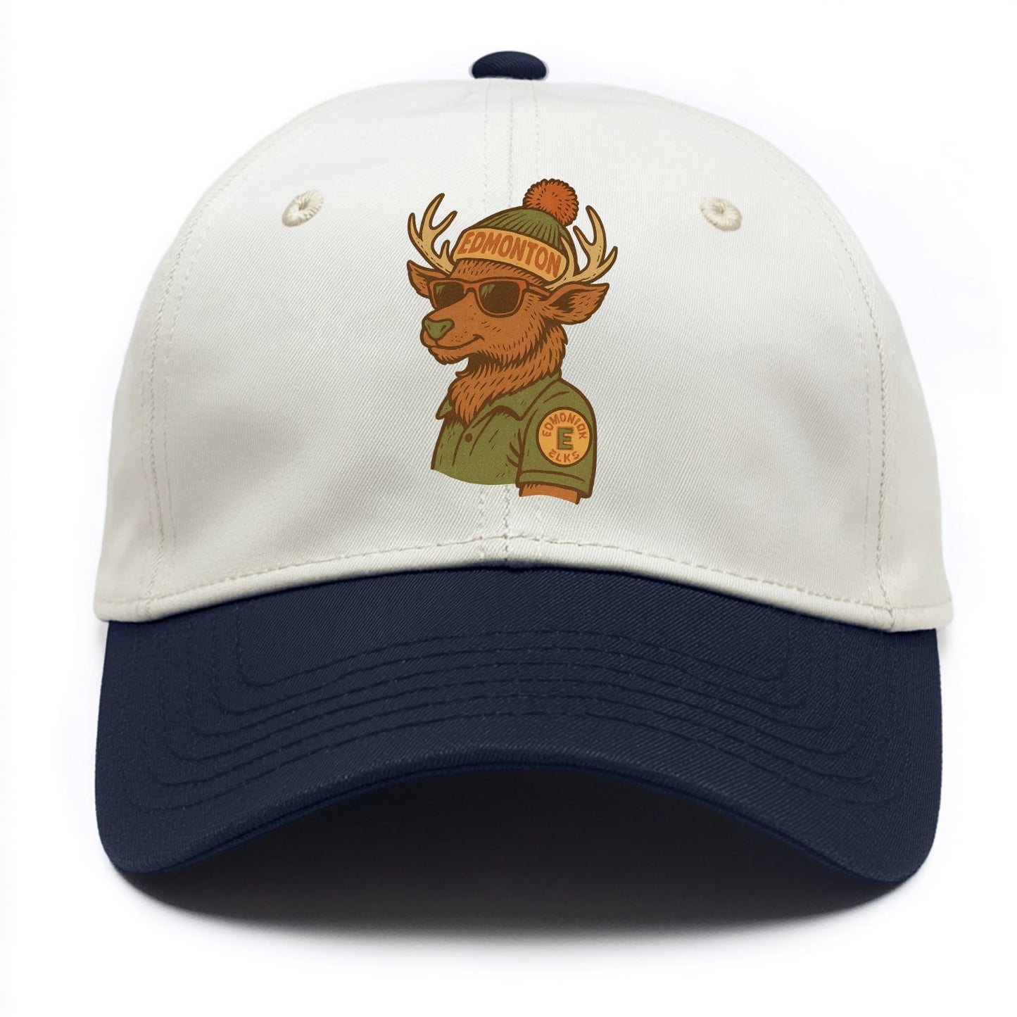 Edmonton Elk wearing Edmonton beanie wit - Two Tone Cap - Navy