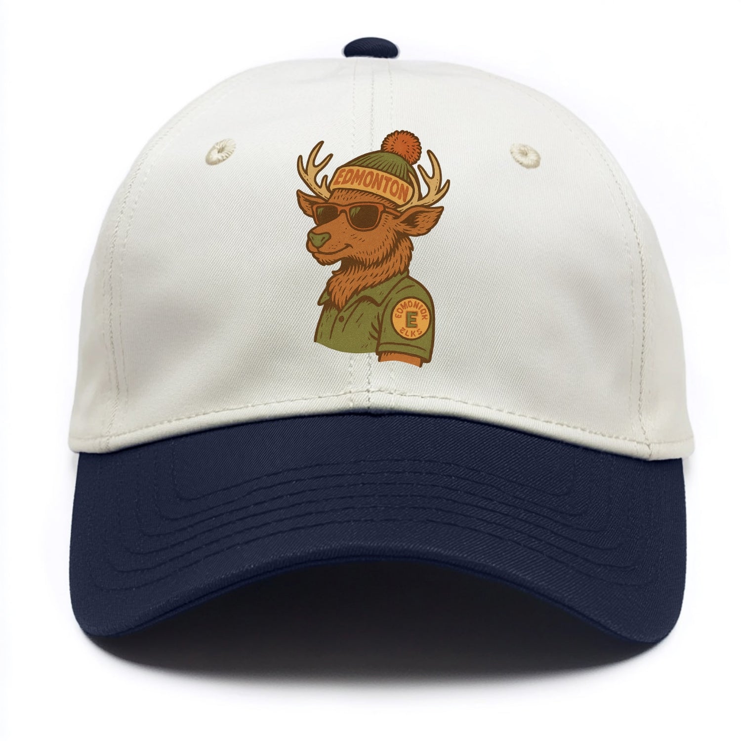 Edmonton Elk wearing Edmonton beanie wit - Two Tone Cap - Navy