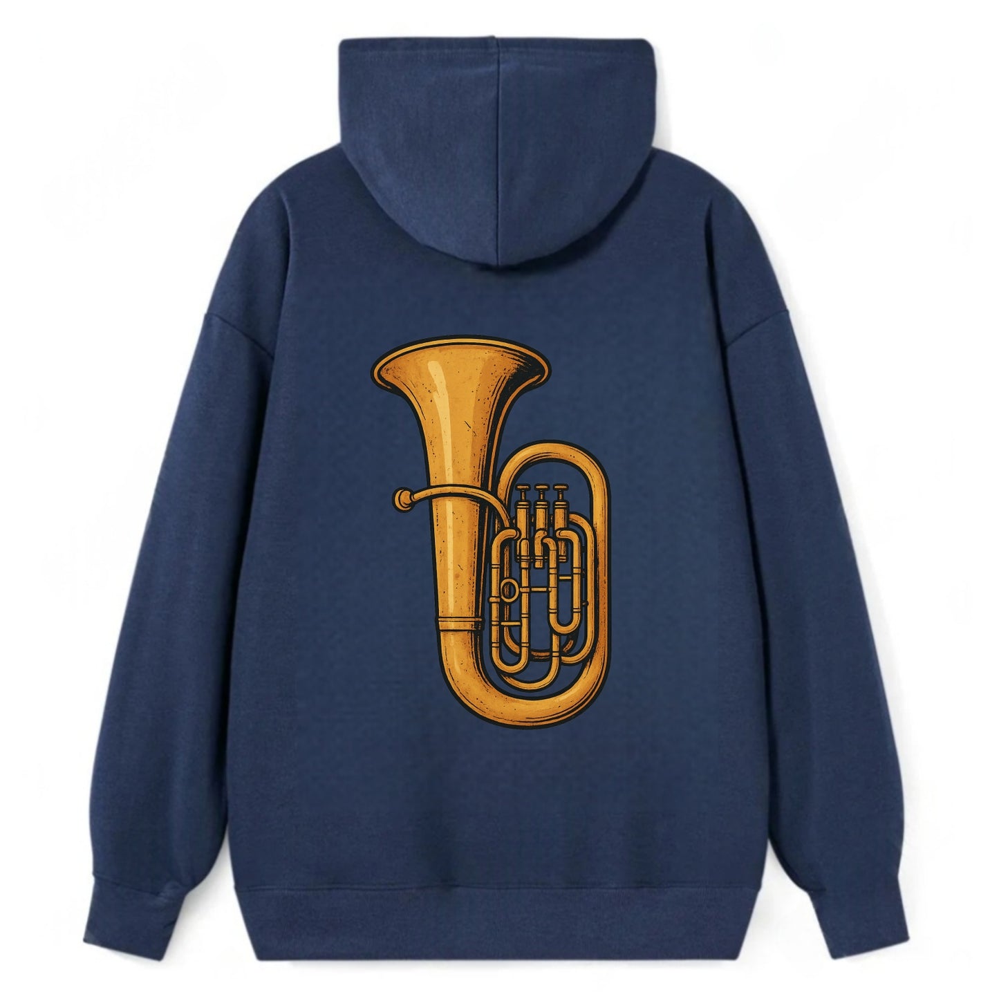 Tuba with large brass bell - Classic Pullover Hoodie - Navy