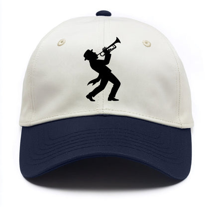 Trumpet player hitting high note - Two Tone Cap - Navy