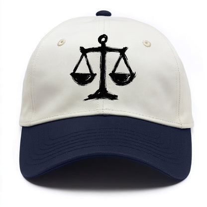 Scales of justice - equality and fairness bold ink style - Two Tone Cap - Navy