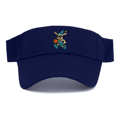 Orlando Rabbit wearing Magic blue and silver beanie with wizard hat and wayfarer sunglasses - Visor - Navy