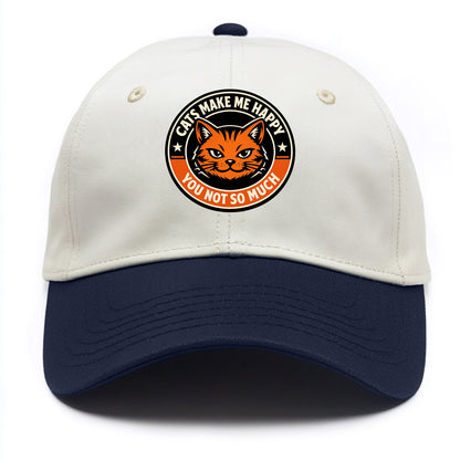 Joyful Whiskers Emblem - Two Tone Cap - Navy