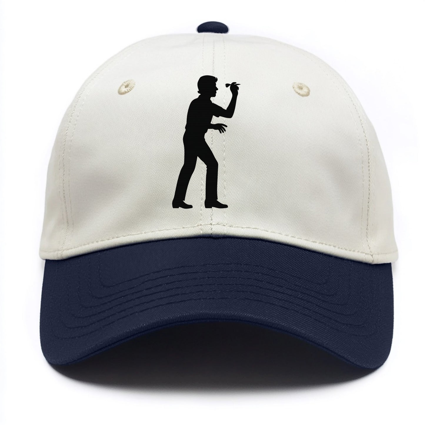 Darts player in throwing stance - Two Tone Cap - Navy