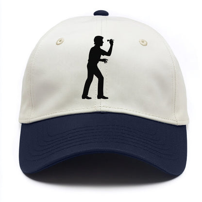 Darts player in throwing stance - Two Tone Cap - Navy