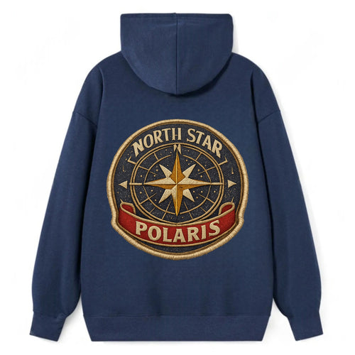 NORTH STAR POLARIS - guiding star in gold and white , navigation - Classic Pullover Hoodie