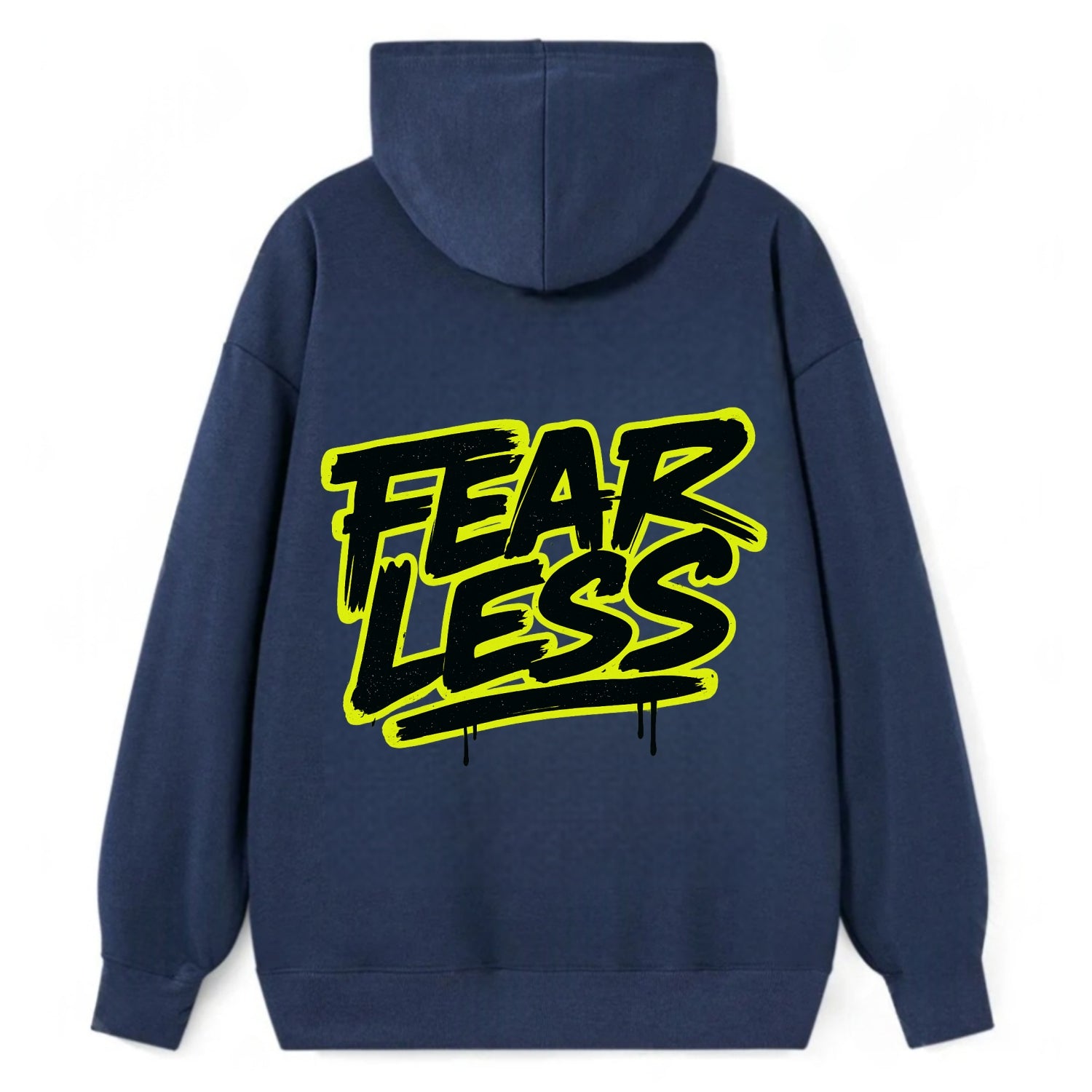 Bold typography design - "FEARLESS" - courage, bravery, facing challenges - Classic Pullover Hoodie - Navy