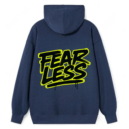 Bold typography design - "FEARLESS" - courage, bravery, facing challenges - Classic Pullover Hoodie - Navy