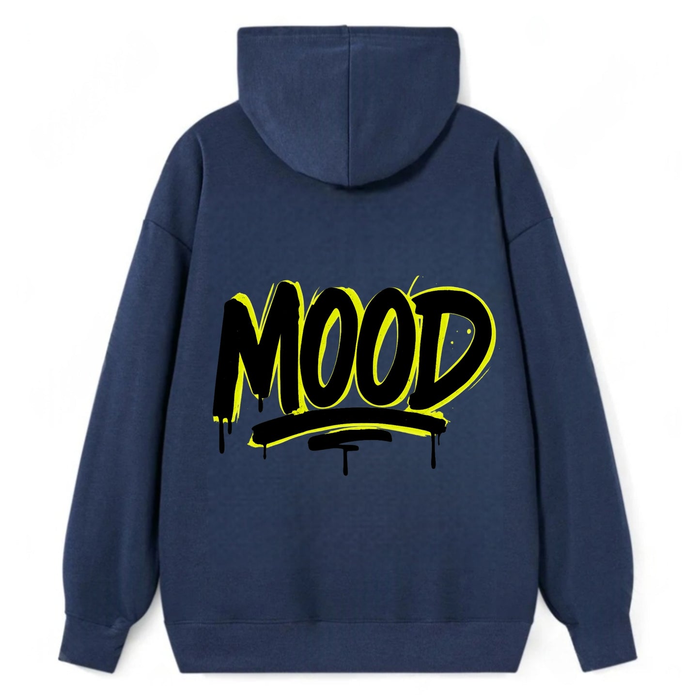 Bold typography design - "MOOD" - current state, feeling it - Classic Pullover Hoodie - Navy
