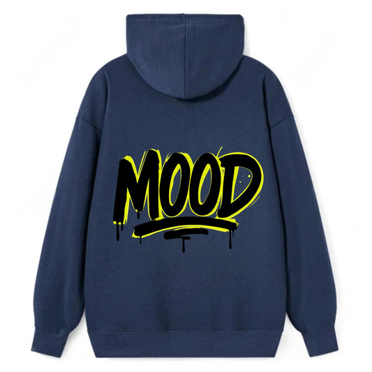 Bold typography design - "MOOD" - current state, feeling it - Classic Pullover Hoodie - Navy