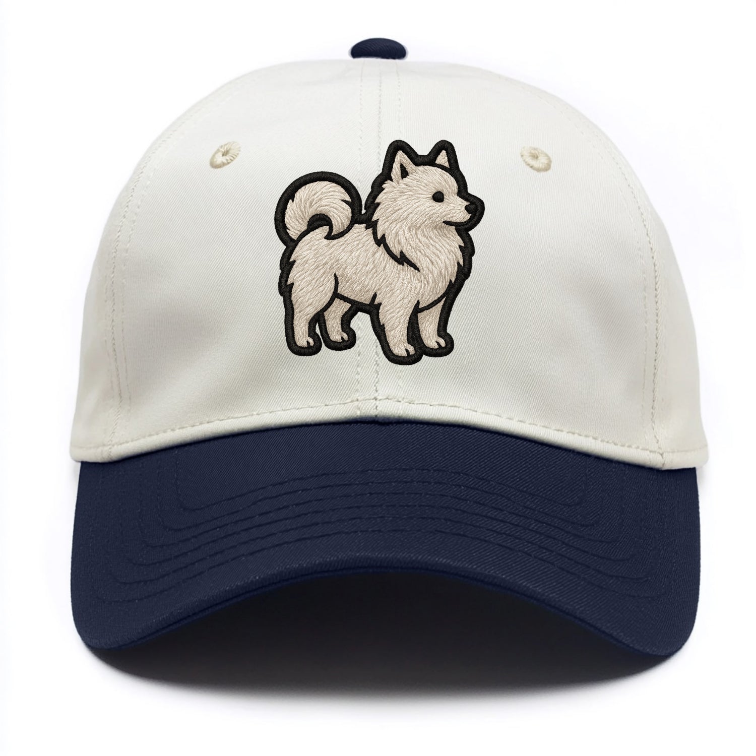Japanese Spitz - Contemporary white spit - Two Tone Cap - Navy