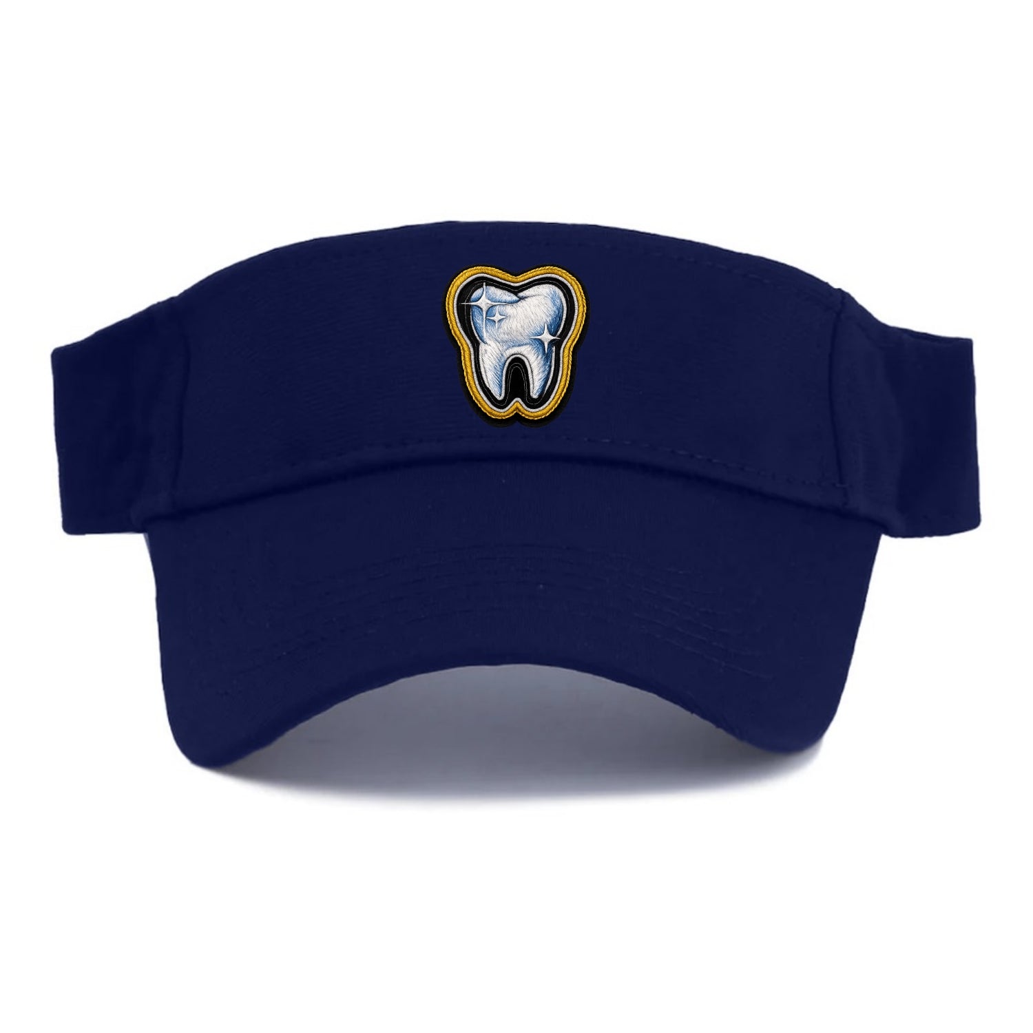 DENTAL TOOTH - molar with sparkle in white and blue , dentist - Visor - Navy