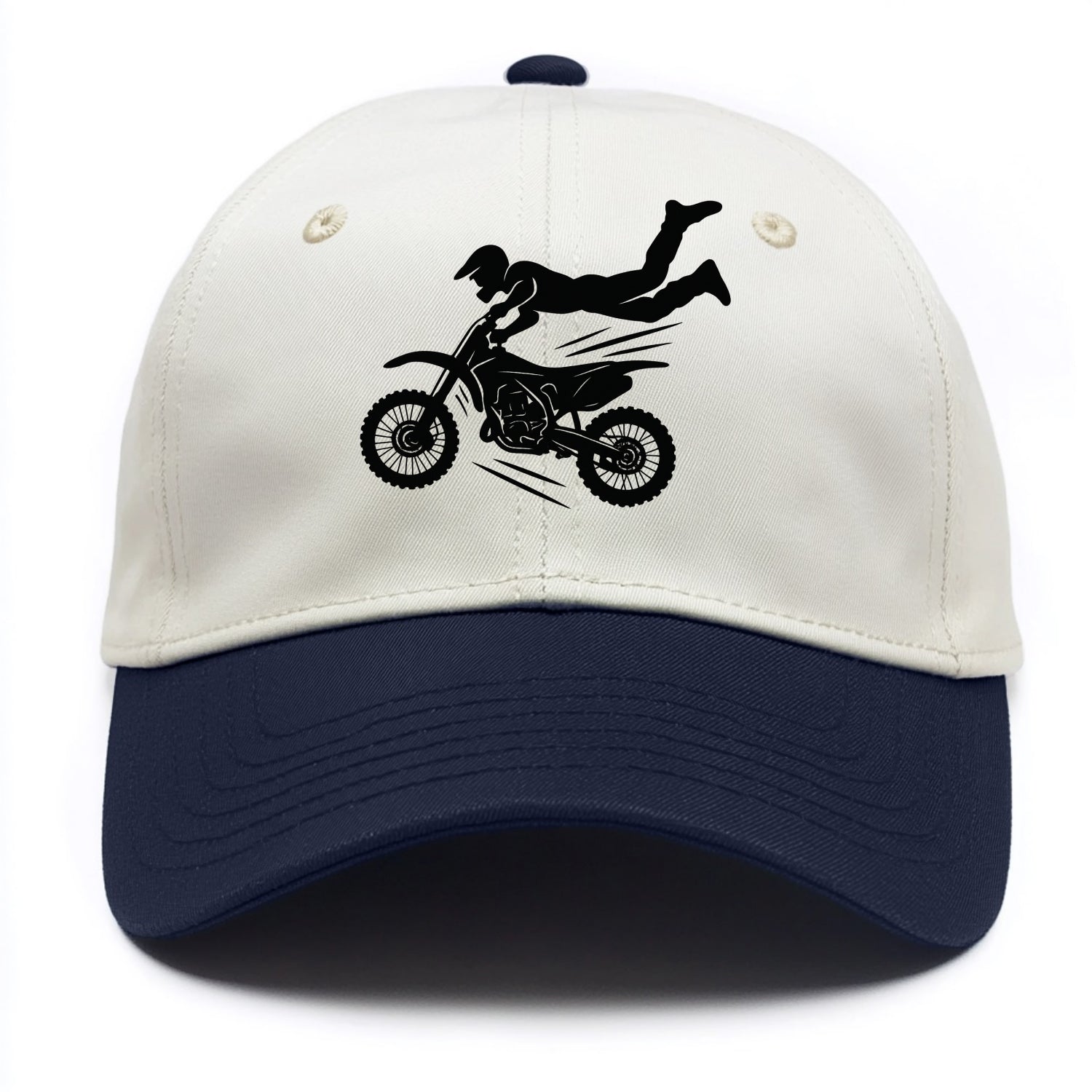 Motocross rider airborne trick - Two Tone Cap - Navy