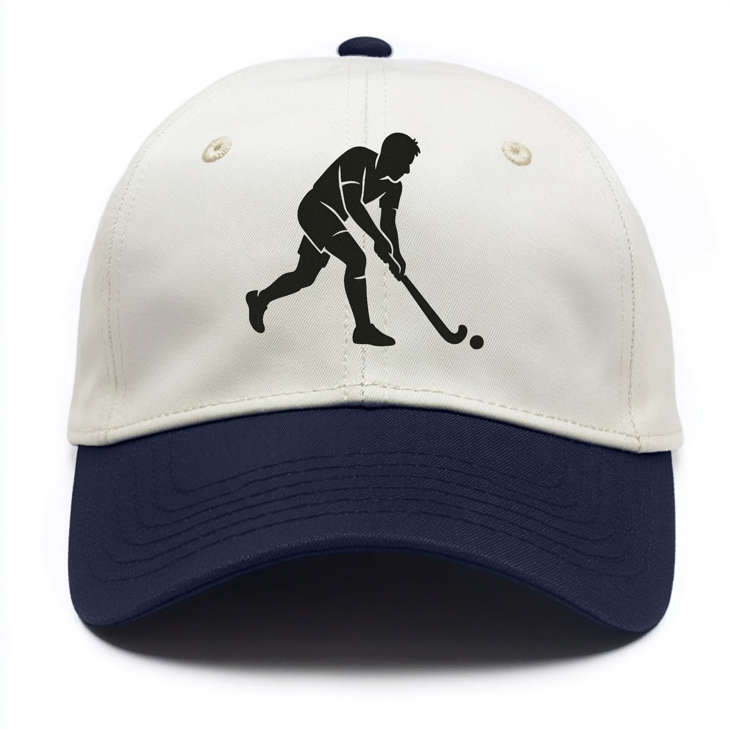 Field hockey player striking the ball - Two Tone Cap - Navy
