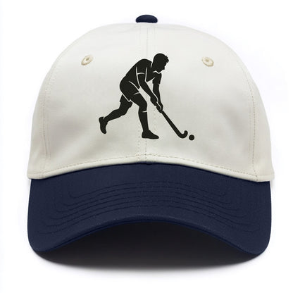 Field hockey player striking the ball - Two Tone Cap - Navy