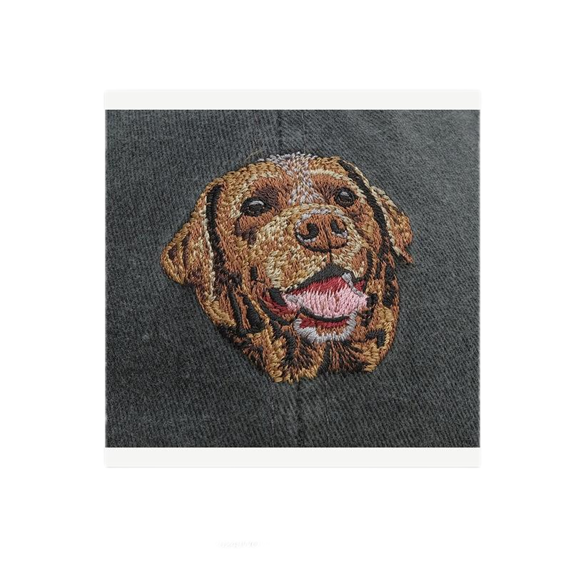 Gorra de béisbol vintage negra lavada con bordado de perro | Gorra ajustable para amantes de las mascotas