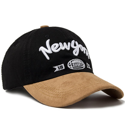 Vintage New York Rugby Baseball Cap - Washed Cotton Embroidered 'NY' Script Hat with 1962 Flags