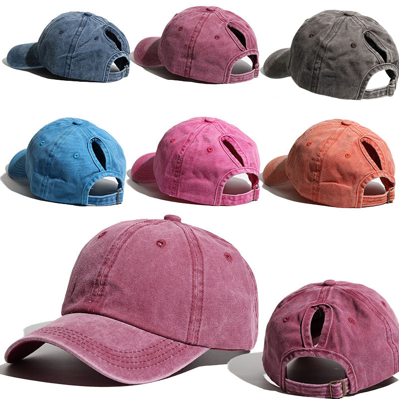 Gorra de béisbol con cola de caballo jubilada y encantada para mujer en primavera y verano