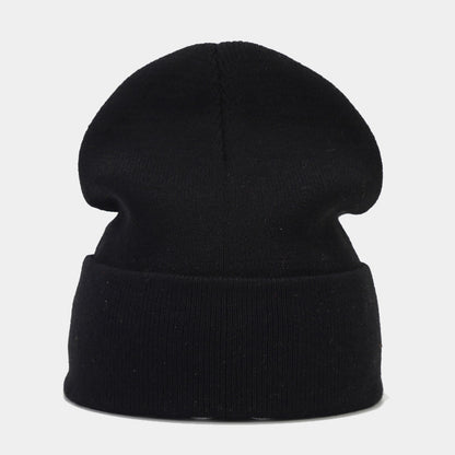 "High-Quality Knit Beanie for Men and Women - Stylish Outdoor Cold Hat for Fall/Winter, Solid Color, Trendy Warmth, Light Layers" Black Hat - Size undefined