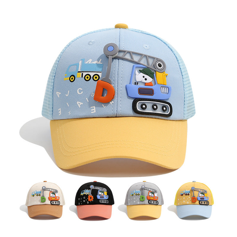 Pandaize キッズ ベースボールキャップ - かわいい漫画柄 調節可能なサンハット 男の子と女の子用 通気性メッシュ 夏用 日焼け防止 子供用帽子 (3～10歳)