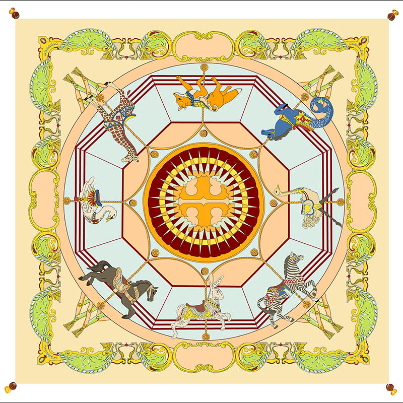 Silk Scarf, Printed Square Silk Twill Bandana, High-End Luxury Mulberry Silk Small Square Scarf for Packaging & Fashion