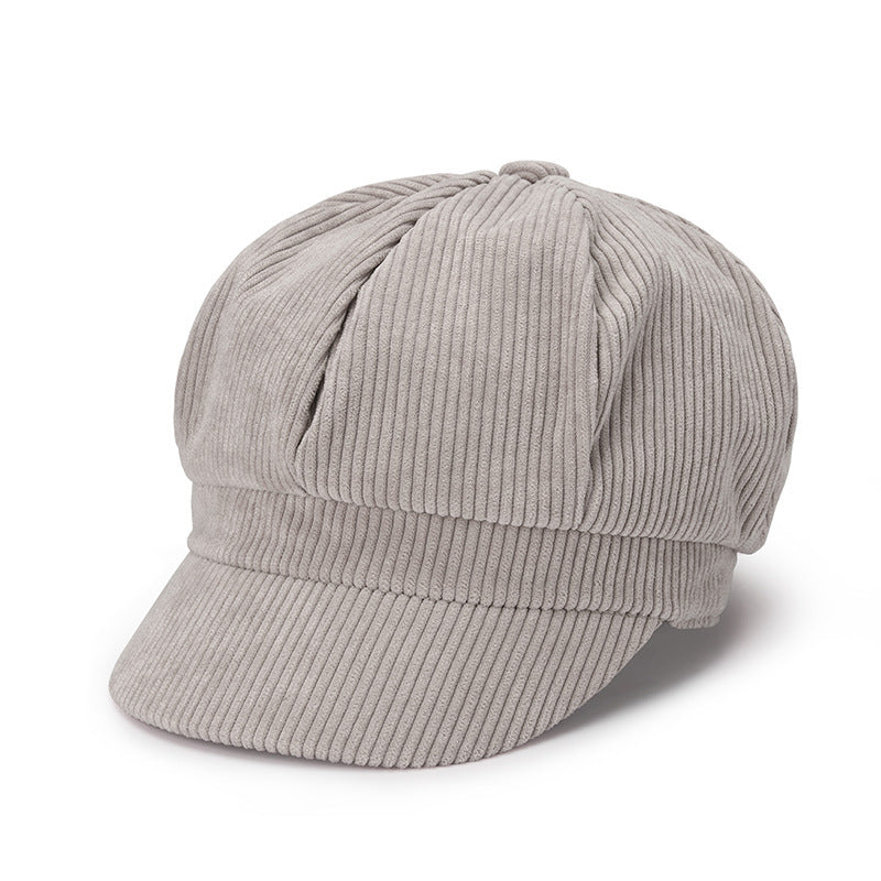 Artist Beret - Unisex Octagonal Hat for Spring and Autumn, Traveler's Newsboy Cap with Duckbill - Stylish Headwear for Men and Women Grey Hat - Size undefined