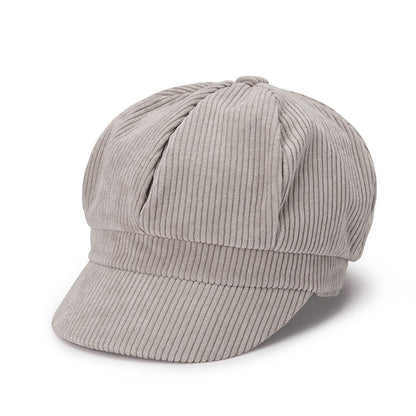 Artist Beret - Unisex Octagonal Hat for Spring and Autumn, Traveler's Newsboy Cap with Duckbill - Stylish Headwear for Men and Women Grey Hat - Size undefined