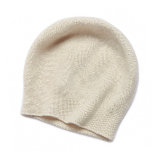 Luxurious 100% Merino Wool Knit Beanie with Stylish Rolled Edge - Unisex Fashionable Hat for Fall/Winter White Hat - Size undefined