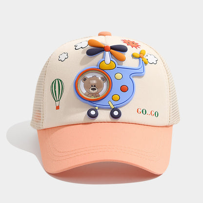 Pandaize キッズ ベースボールキャップ - かわいい漫画柄 調節可能なサンハット 男の子と女の子用 通気性メッシュ 夏用 日焼け防止 子供用帽子 (3～10歳)