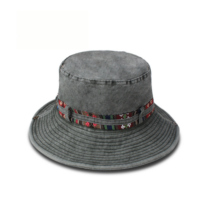 Sombrero para el sol, sombrero Boonie, sombrero de cubo de algodón lavado, plegable, para pesca al aire libre, sombrero de caza, correa ajustable para la barbilla para hombres y mujeres
