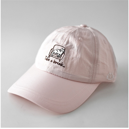 Take a Break Cat on Sofa Baseball Cap Ultra-Thin Quick-Dry Embroidered Hat