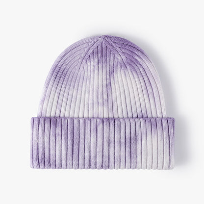 Tie-Dye Knit Beanie for Autumn & Winter – Wide Brim, Ear Warmers, Windproof for Outdoor & Gatherings