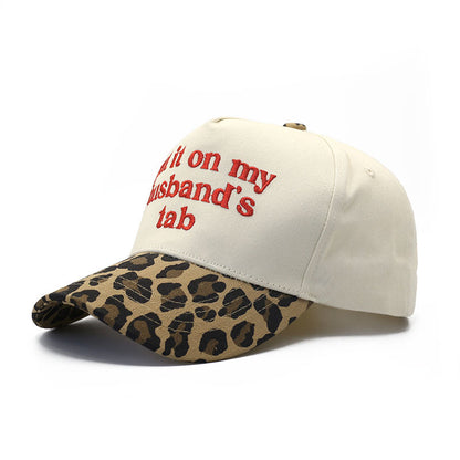 Put It On My Husband's Tab'Embroidered Baseball Cap Funny Mom Hat with Contrast Brim