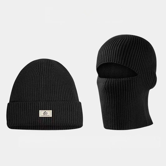 Unisex Winter Thickened Knitted Beanie & Balaclava 2-in-1, Men's Warm Cold-proof Headgear, Versatile Knit Hat Mask