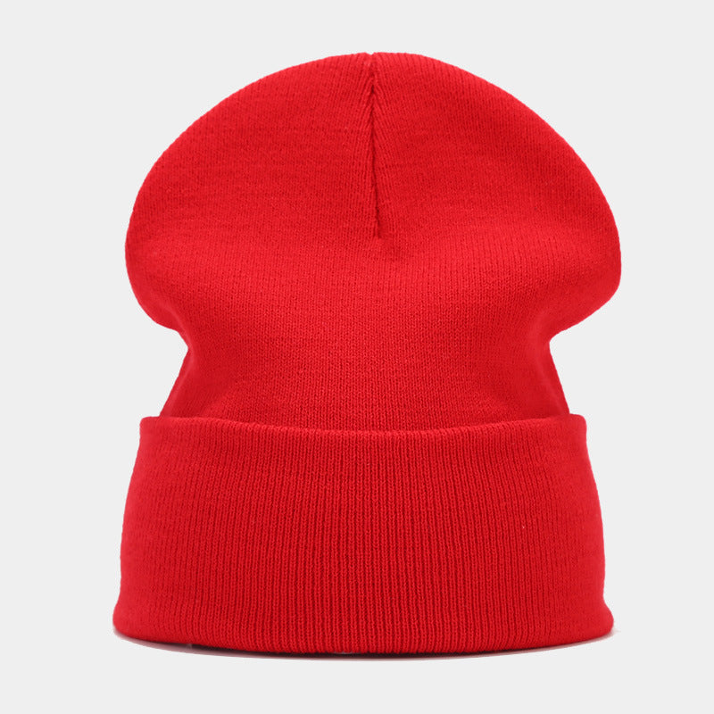 "High-Quality Knit Beanie for Men and Women - Stylish Outdoor Cold Hat for Fall/Winter, Solid Color, Trendy Warmth, Light Layers" Red Hat - Size undefined