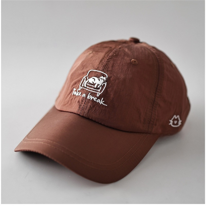 Take a Break Cat on Sofa Baseball Cap Ultra-Thin Quick-Dry Embroidered Hat