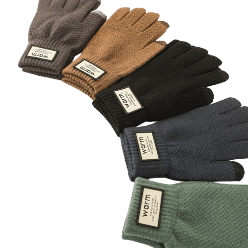 Winter Knit Gloves - Autumn and Winter Season, Thickened and Fleece-Lined, Touchscreen, Ideal for Cycling, Cold Protection, and Warmth