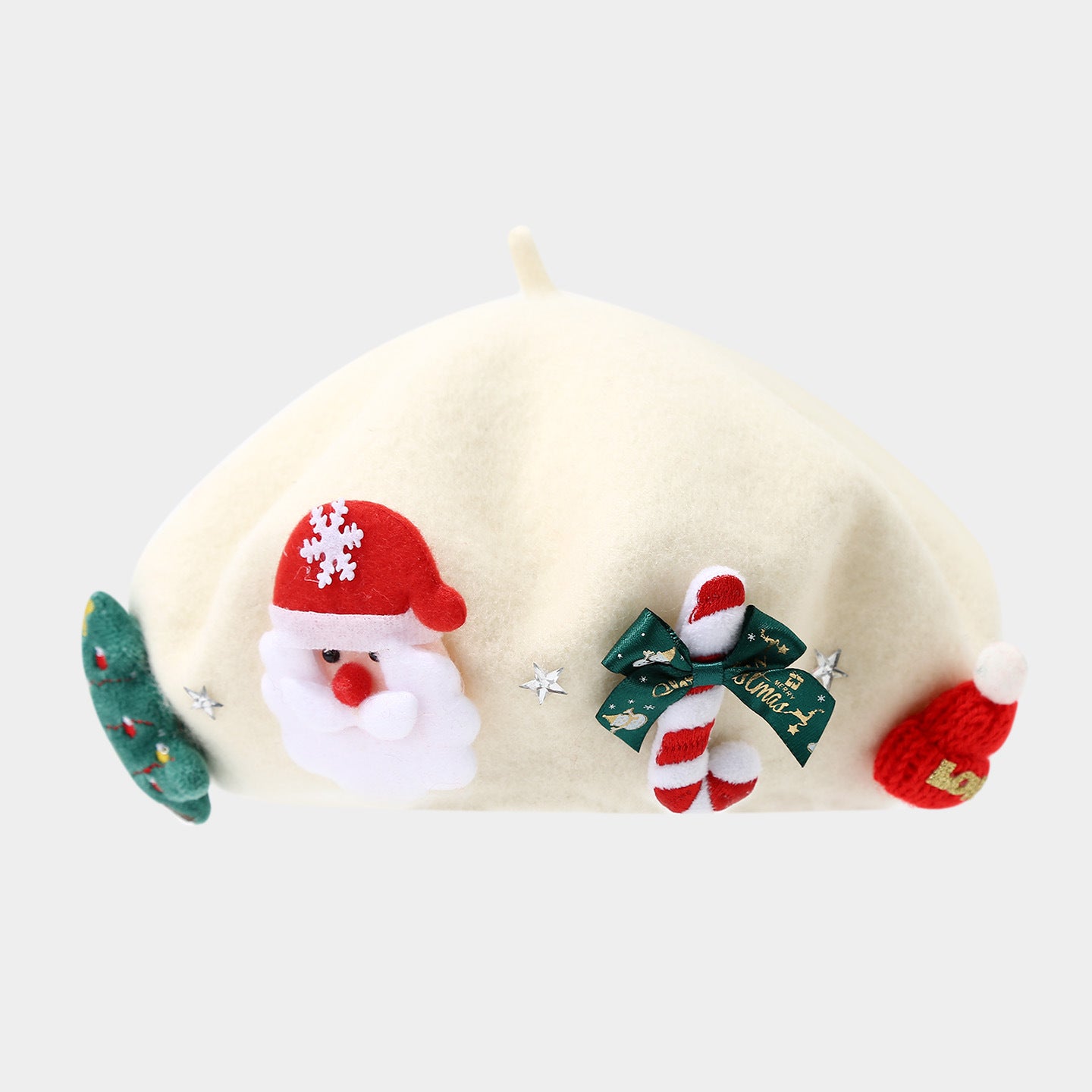 Winter Faux Rabbit Fur Beret - Christmas Themed, Wide Brim, Warm for Commute & Festive Events