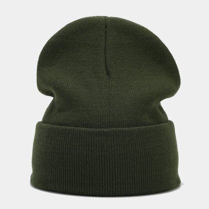 "High-Quality Knit Beanie for Men and Women - Stylish Outdoor Cold Hat for Fall/Winter, Solid Color, Trendy Warmth, Light Layers" Olive Green Hat - Size undefined