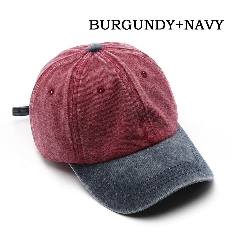 Gorra de béisbol lavada con bloques de color Pandaize, ajustable, elegante y clásica.