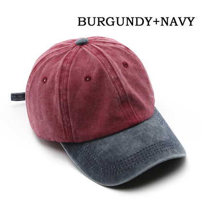 Gorra de béisbol lavada con bloques de color Pandaize, ajustable, elegante y clásica.