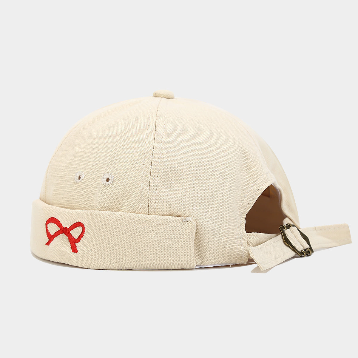 "Chic Butterfly Embroidered Felt Hat with Bow - Vintage Street Style, Korean Inspired, Fashionable Women's Cap" Off White Hat - Size undefined