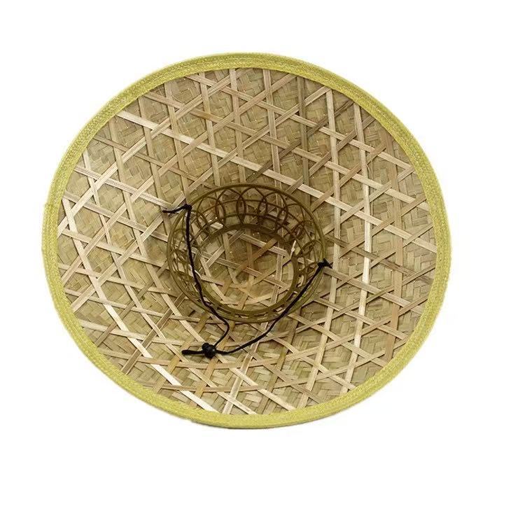 つばの広い竹製麦わら帽子 – 屋外での紫外線対策、ガーデニング、釣り、ダンスパフォーマンス、衣装小道具などに最適な、伝統的なアジアのサンハット。