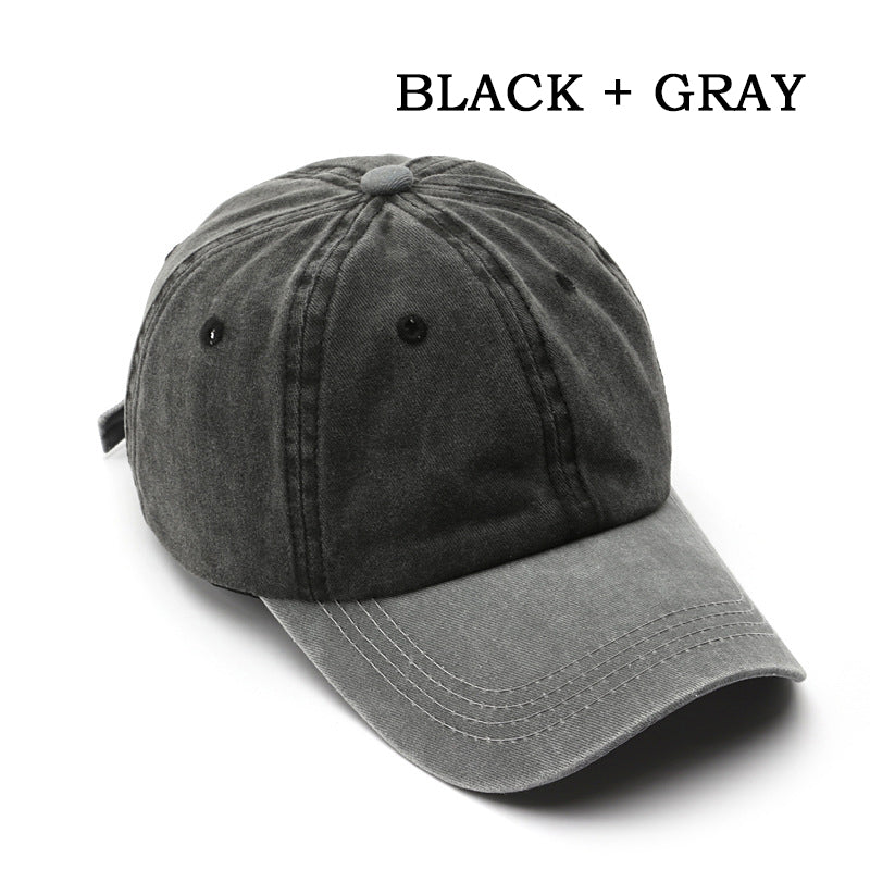 Gorra de béisbol lavada con bloques de color Pandaize, ajustable, elegante y clásica.