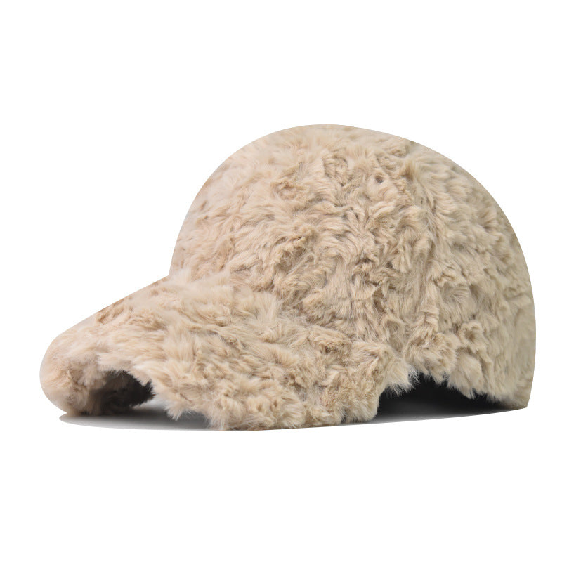Pandaize New Plush Thick Warm Baseball Cap – Solid Color Winter Outdoor Hat