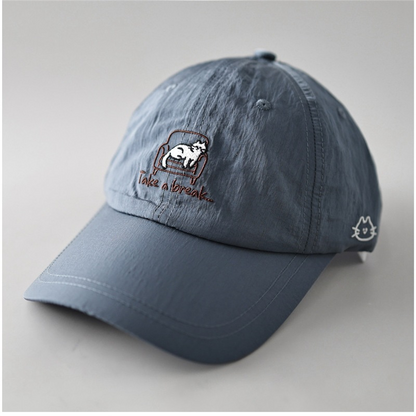 Take a Break Cat on Sofa Baseball Cap Ultra-Thin Quick-Dry Embroidered Hat
