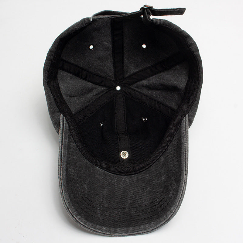 Vintage Cat Ear Baseball Cap -  Washed Distressed Cotton Hat with Sunglasses Holder