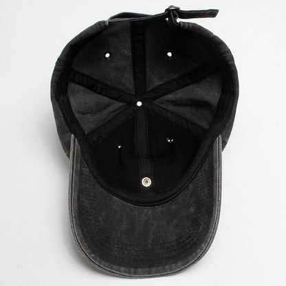 Vintage Cat Ear Baseball Cap -  Washed Distressed Cotton Hat with Sunglasses Holder