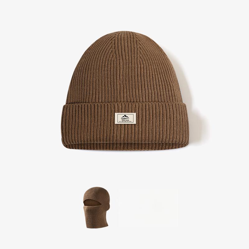 Unisex Winter Thickened Knitted Beanie & Balaclava 2-in-1, Men's Warm Cold-proof Headgear, Versatile Knit Hat Mask